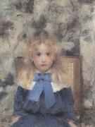 Fernand Khnopff Portrait of Miss Van Der Hecht oil painting on canvas